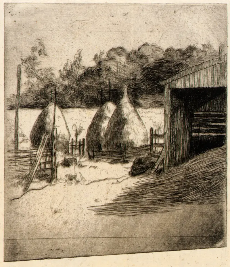 Höstackarna av Julian Alden Weir