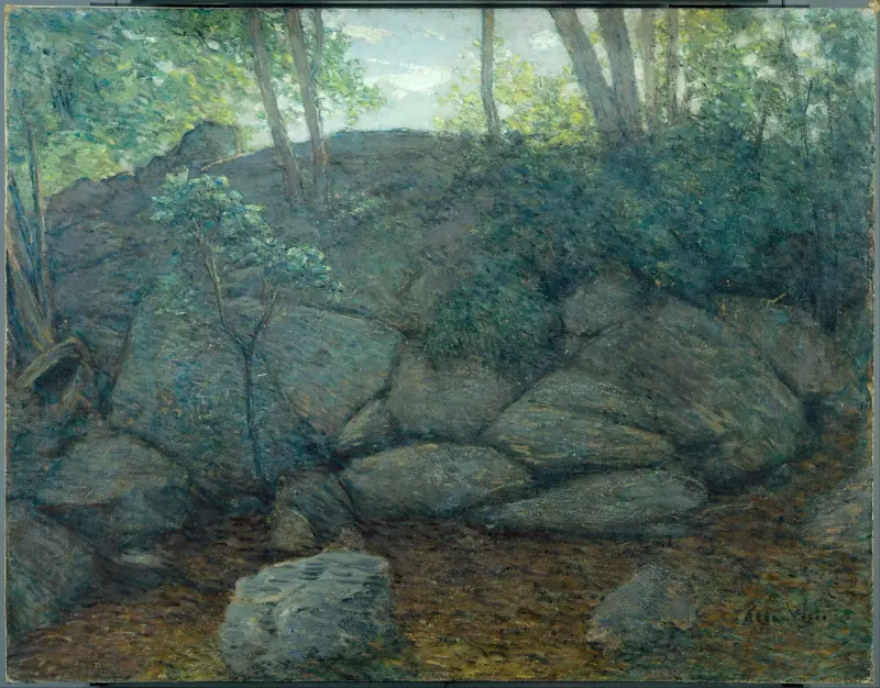 Waldstück mit Steinen von Julian Alden Weir