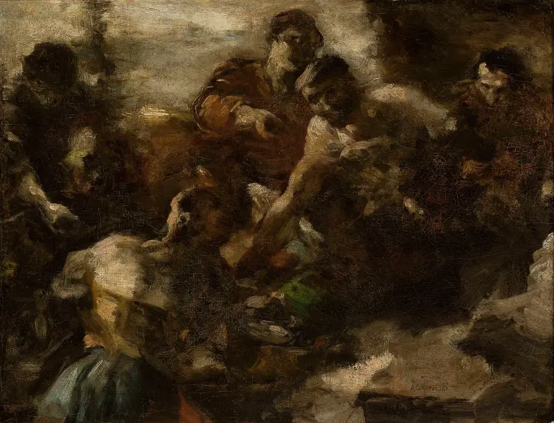 Tavern in Rome, sketch av Aleksander Gierymski