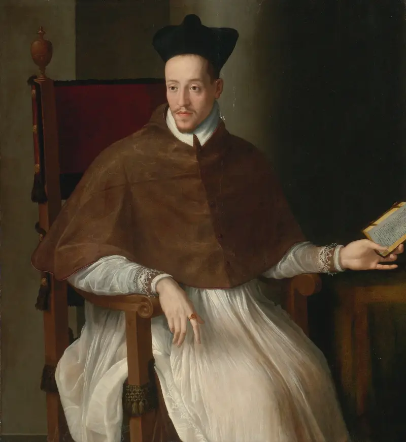 Porträtt av en präst av Alessandro Allori