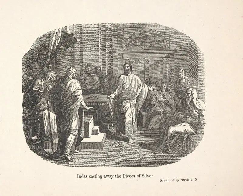 Judas wirft die Silberlinge weg von Alexander Anderson
