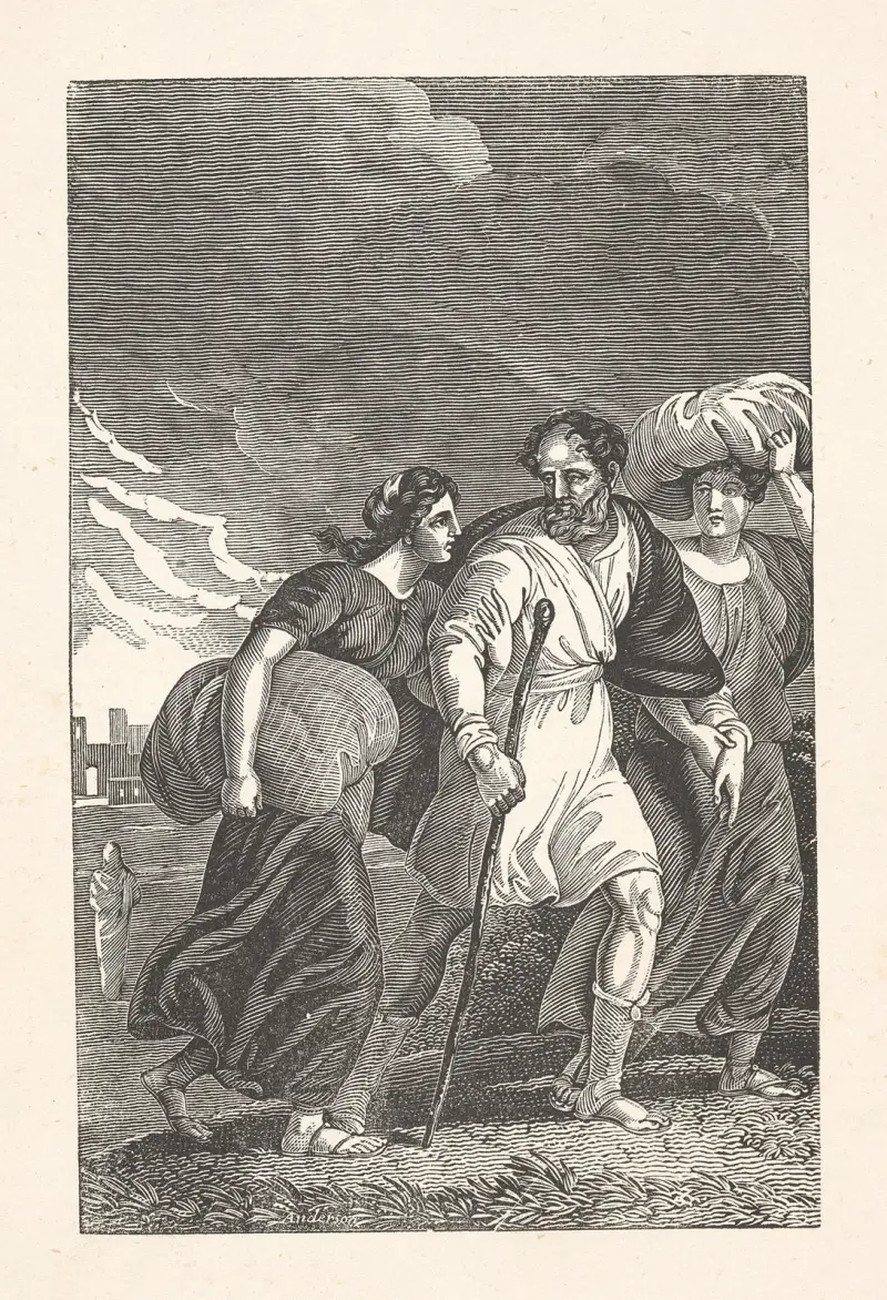 Lot lämnar Sodom av Alexander Anderson
