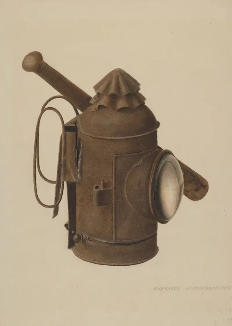 Polislampa och klubba av Alexander Anderson