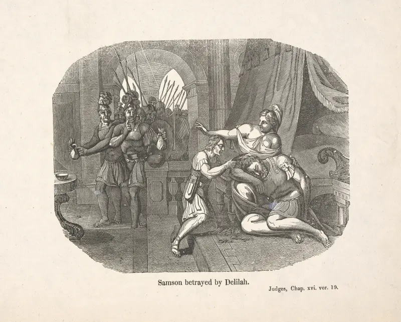 Samson betrayed by Delilah av Alexander Anderson