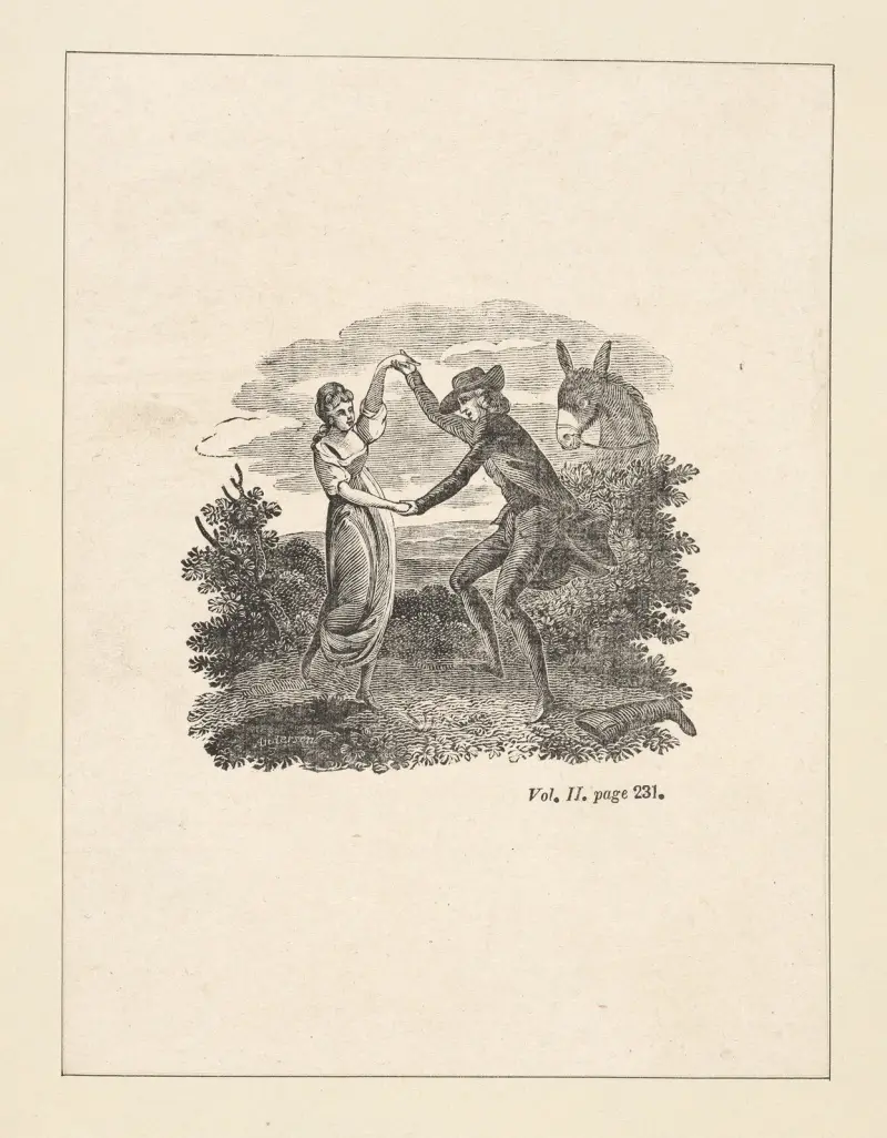 Tristam Shandy [Couple dancing near donkey] av Alexander Anderson