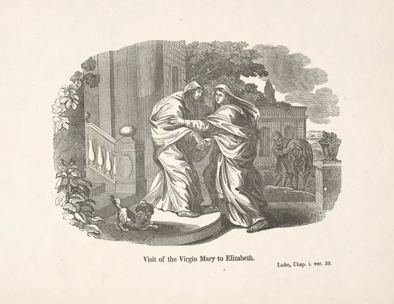 Visit of the Virgin Mary to Elizabeth. av Alexander Anderson
