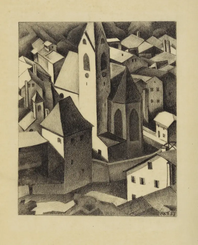 Die Kirche von Klausen in Tirol von Alexander Kanoldt