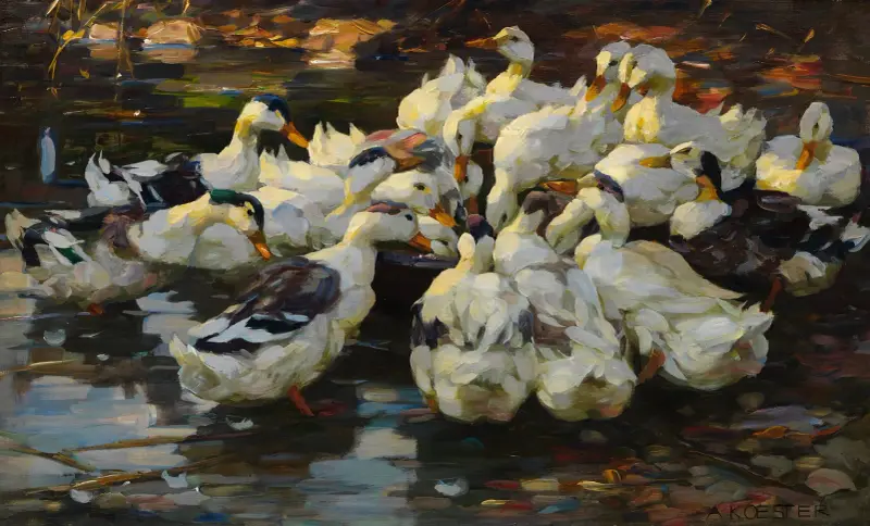 Enten am Freßnapf (Entenfütterung) av Alexander Koester