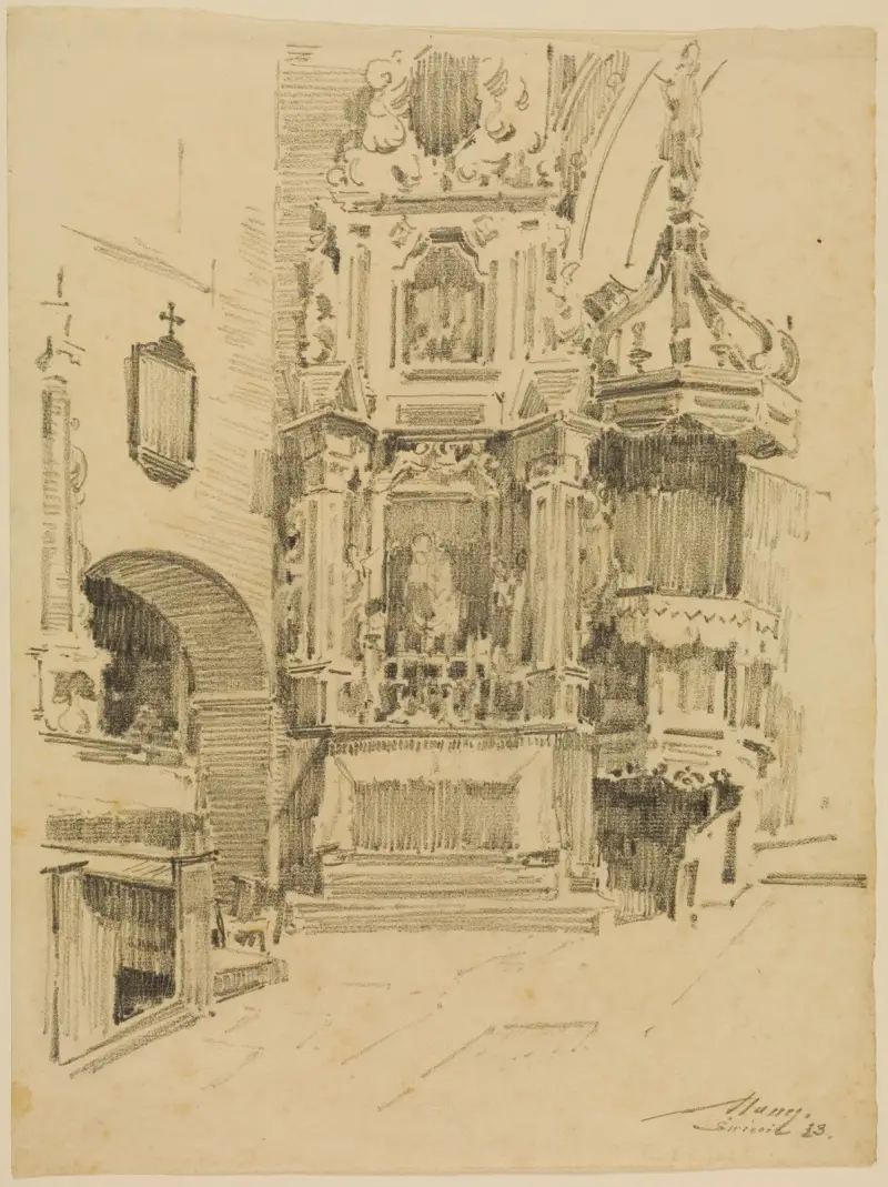 Interiör av S:t Stanislaus kyrka i Świecie av Alexander Mann