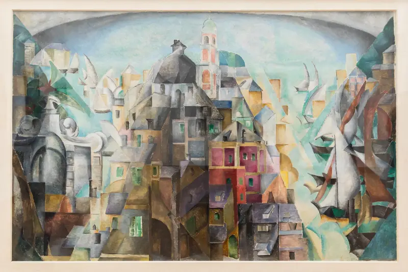Kubo-Futuristische Komposition (Hafen) av Alexandra Exter
