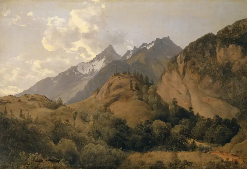 Ingången till Urbachdalen med Ritzlihorn av Alexandre Calame
