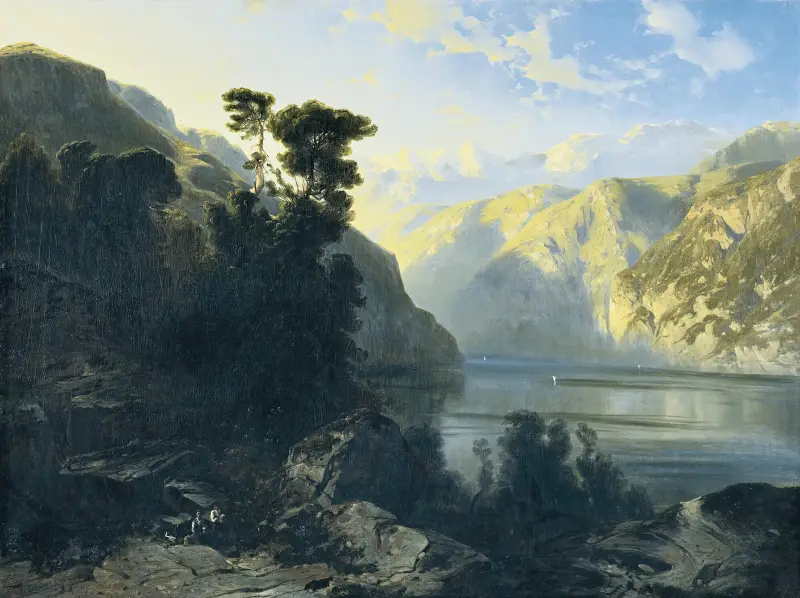 Urnersjön med Urirotstock av Alexandre Calame