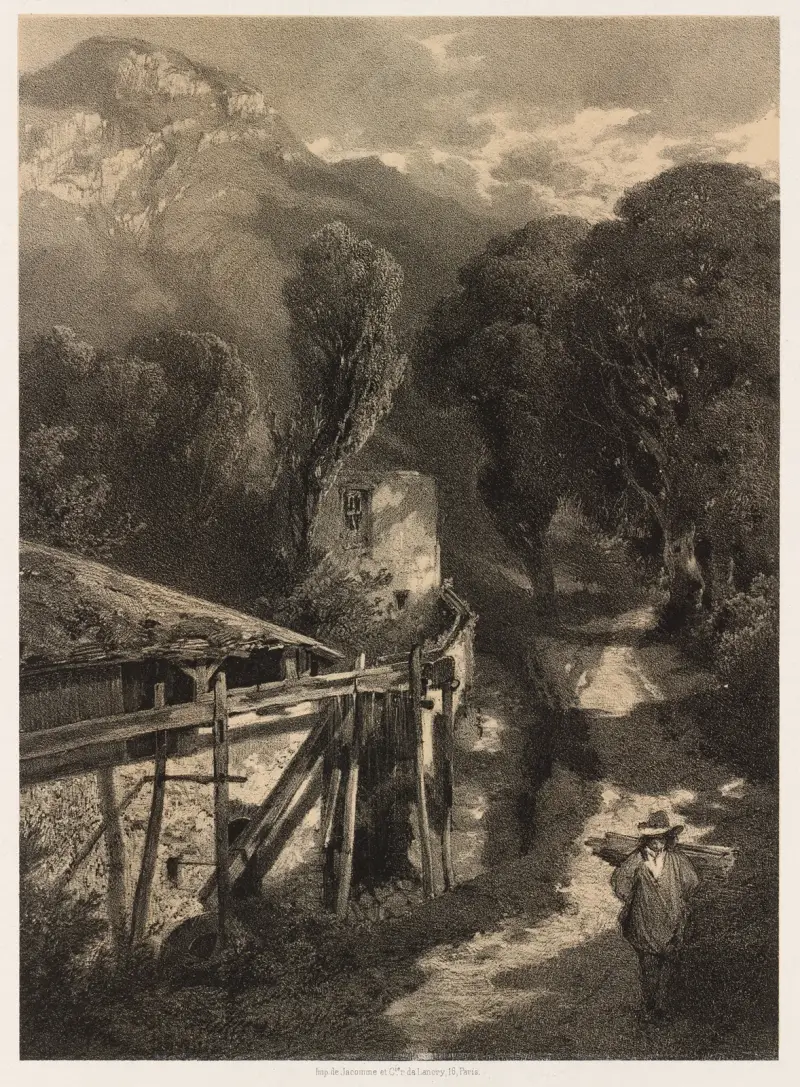 The Simplon Road, Meillerie, France av Alexandre Calame