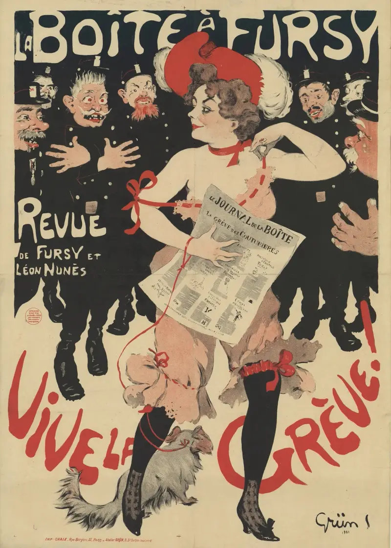 La Boîte à Fursy. Revue de Fursy et Léon Nunès. Vive la grève av Jules-Alexandre Grün