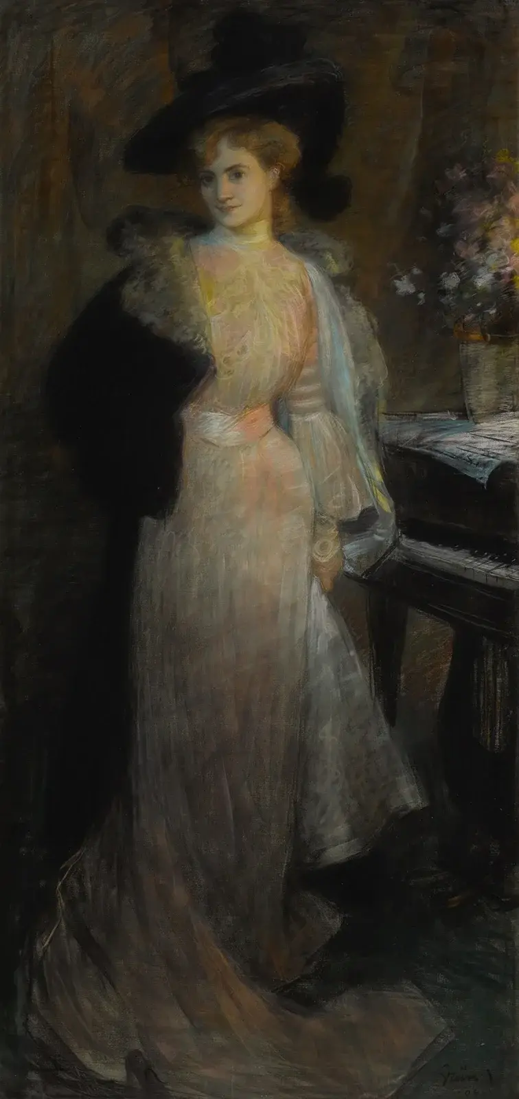 Porträtt av en elegant dam av Jules-Alexandre Grün