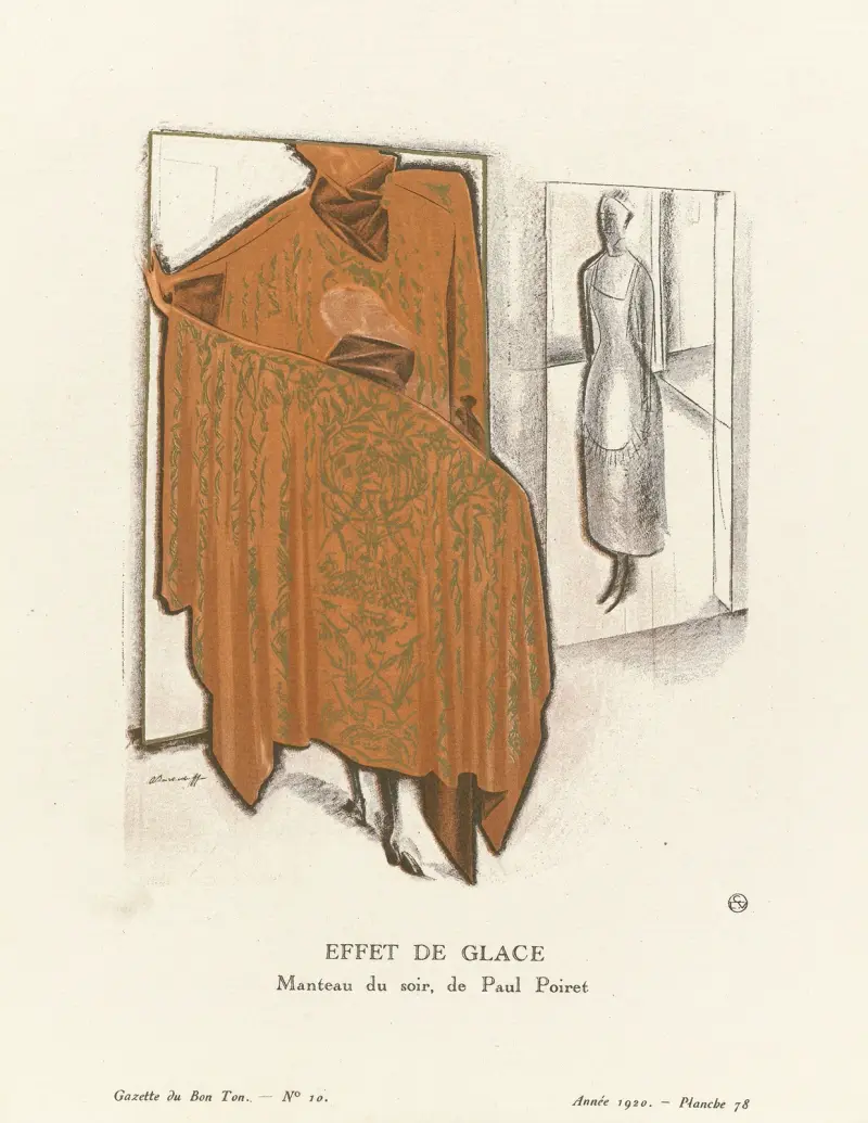 Iseffekt, aftonkappa av Paul Poiret av Alexandre Jacovleff