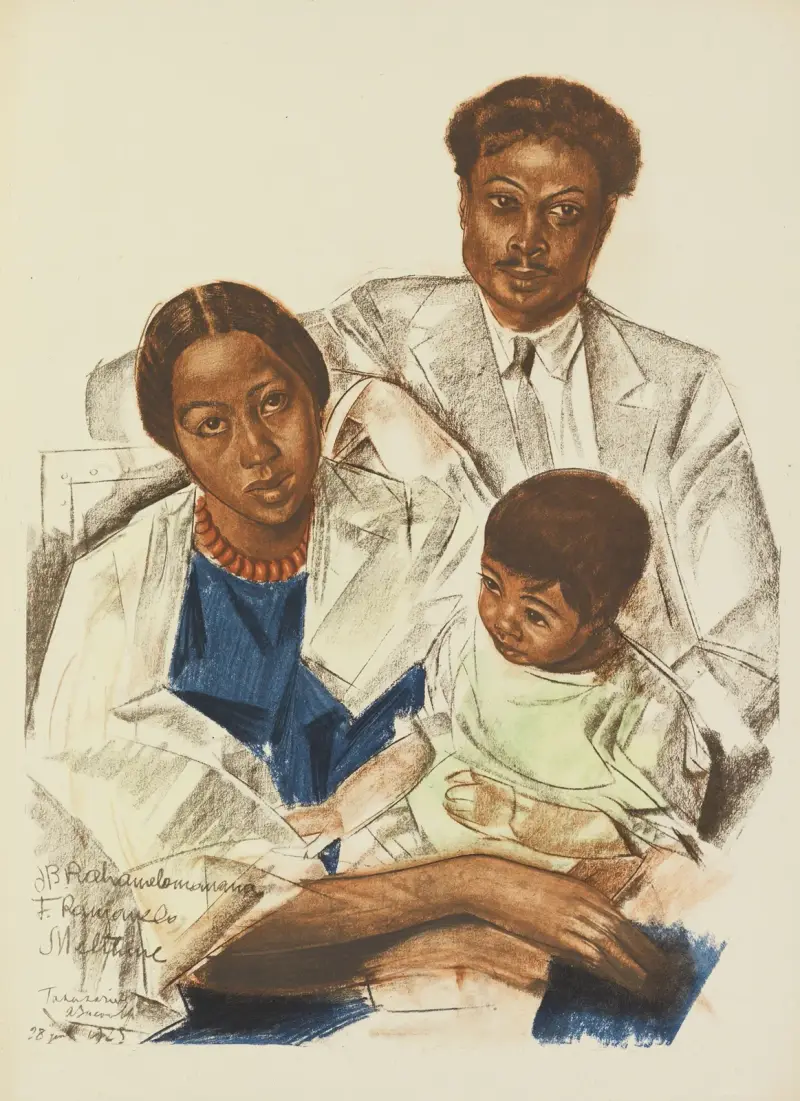 Madagassische Familie (Tananarive) von Alexandre Jacovleff