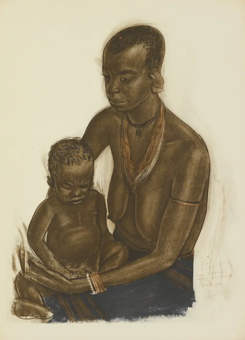 M'gogokvinna med sitt barn (Dodoma) av Alexandre Jacovleff