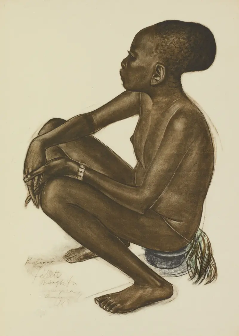 Kotiané, Filette Mangbetou (Niangara) av Alexandre Jacovleff