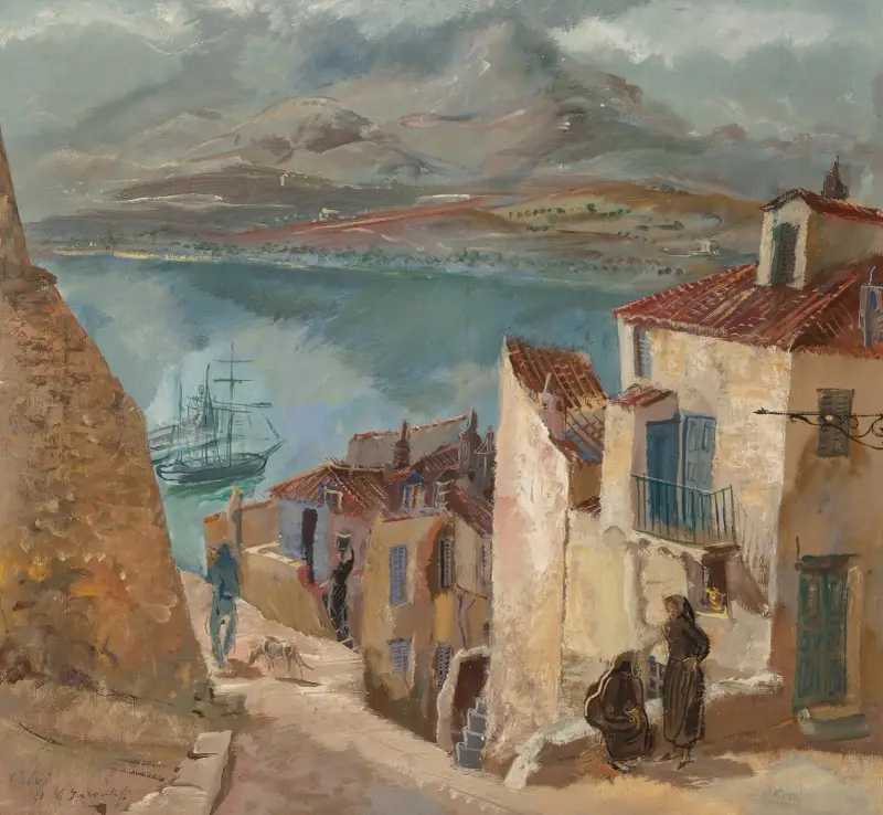 Hamnen i Calvi av Alexandre Jacovleff
