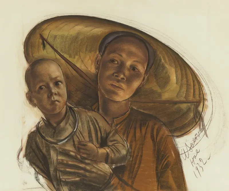 Mor och barn av Alexandre Jacovleff