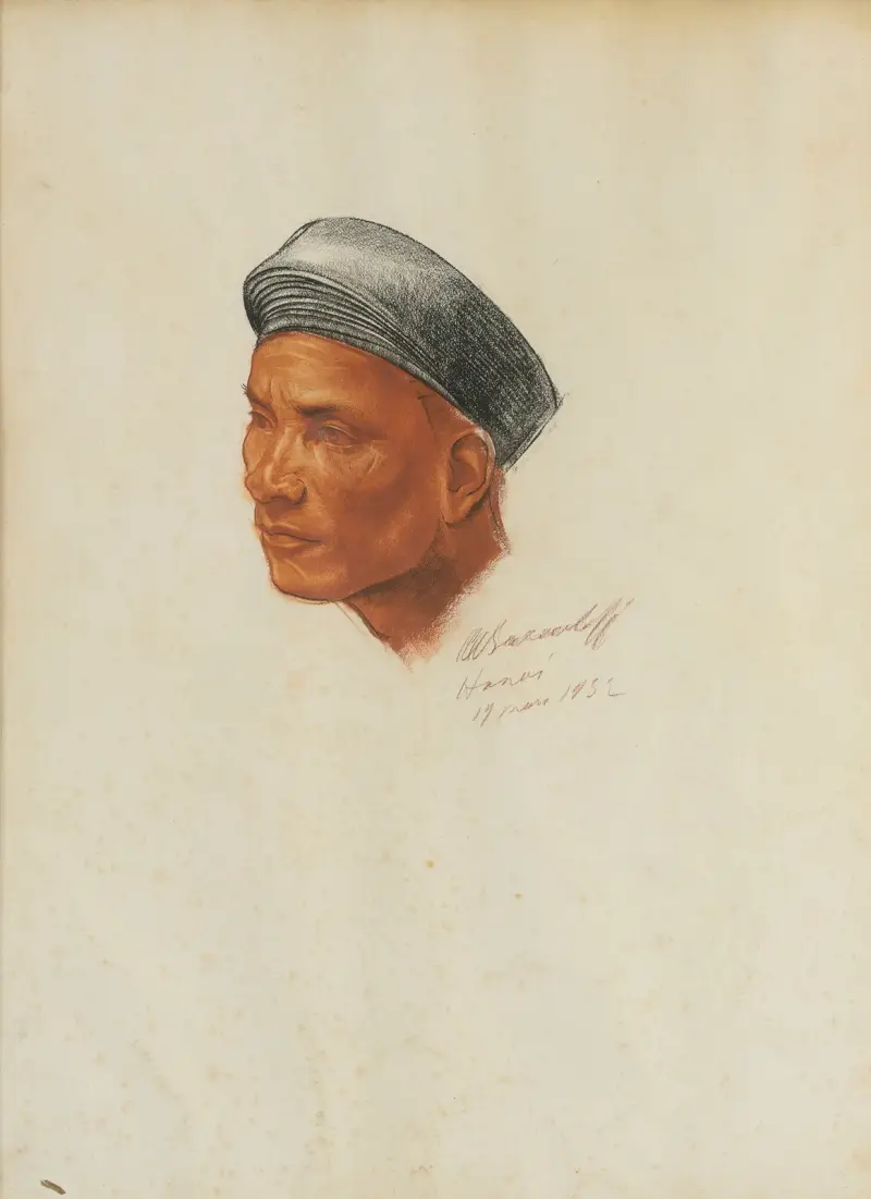 Porträtt av en vietnamesisk man av Alexandre Jacovleff
