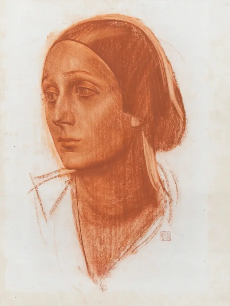 Portrait Of Anna Pavlova av Alexandre Jacovleff