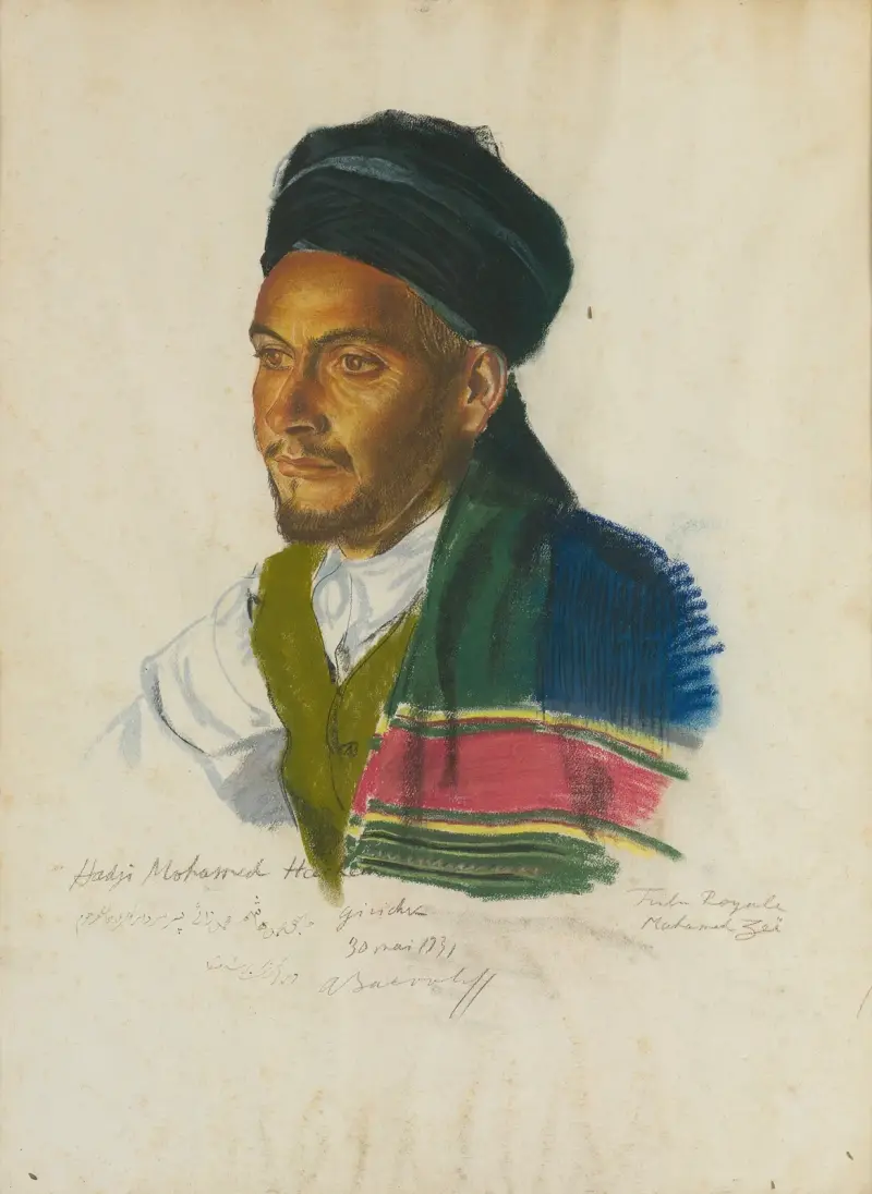 Porträtt av Haji Mohamed Hachem av Alexandre Jacovleff