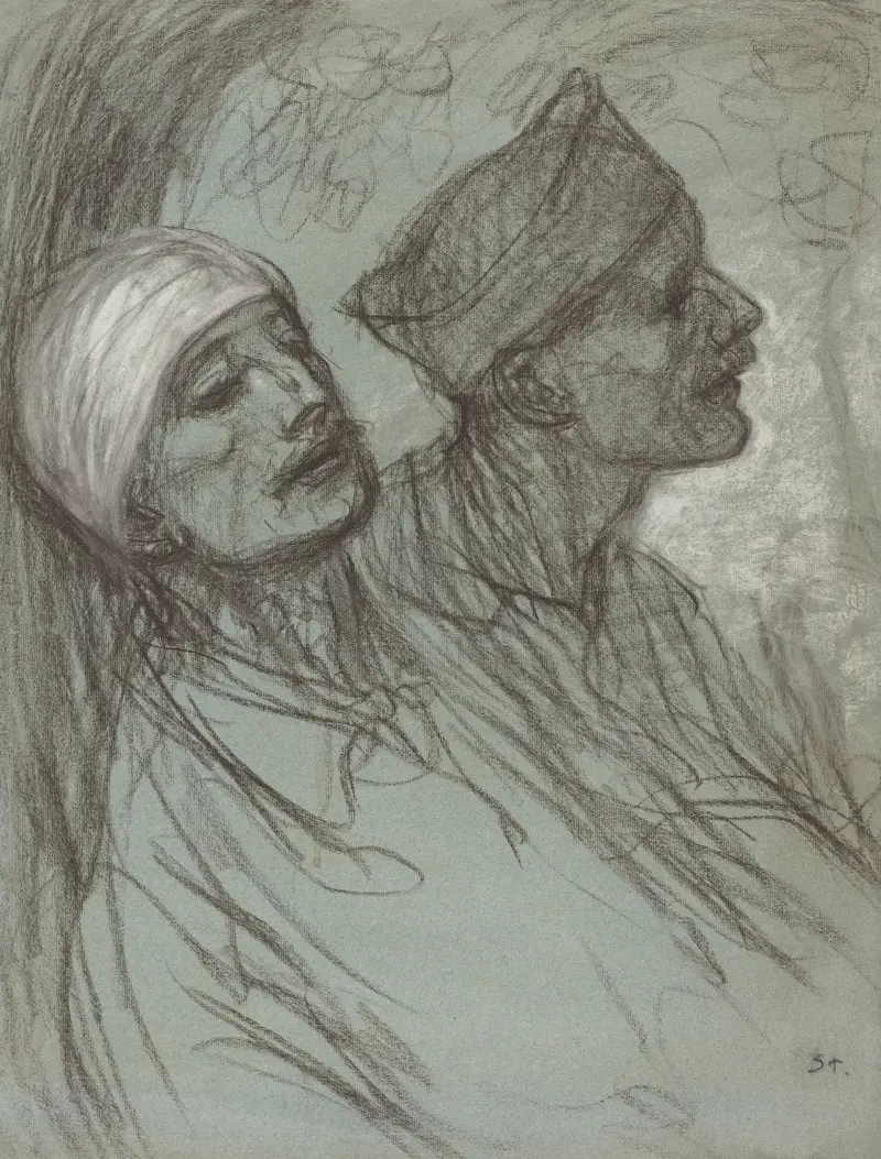 En sårad soldat och hans kamrat av Théophile Alexandre Steinlen