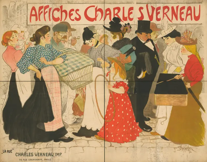 Affiches Charles Verneau. ‘La Rue’ av Théophile Alexandre Steinlen