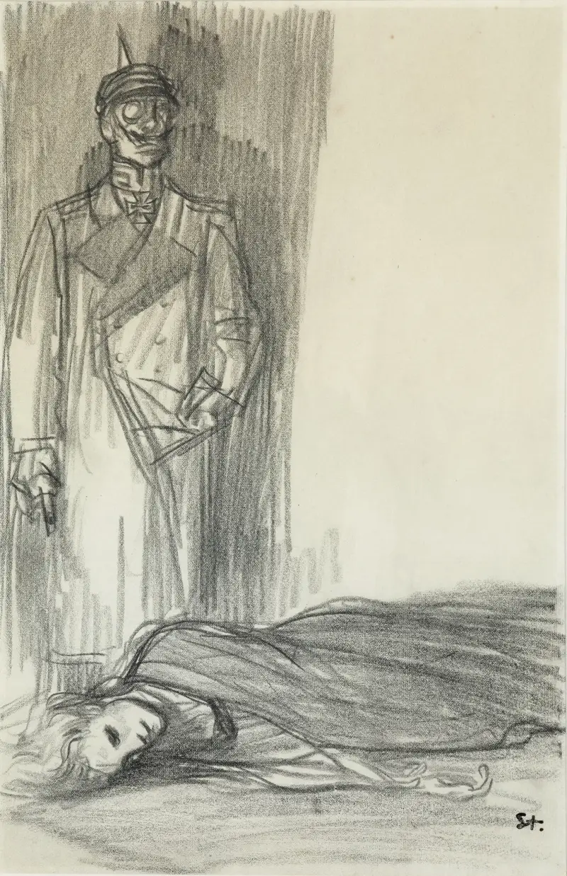 Allegori över kriget – Studie för det mördade Frankrike av Théophile Alexandre Steinlen