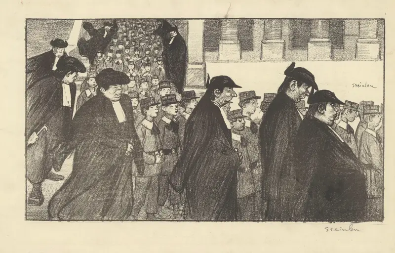 Après trente ans de République, les petits foraux ou l’espoir de la patrie av Théophile Alexandre Steinlen
