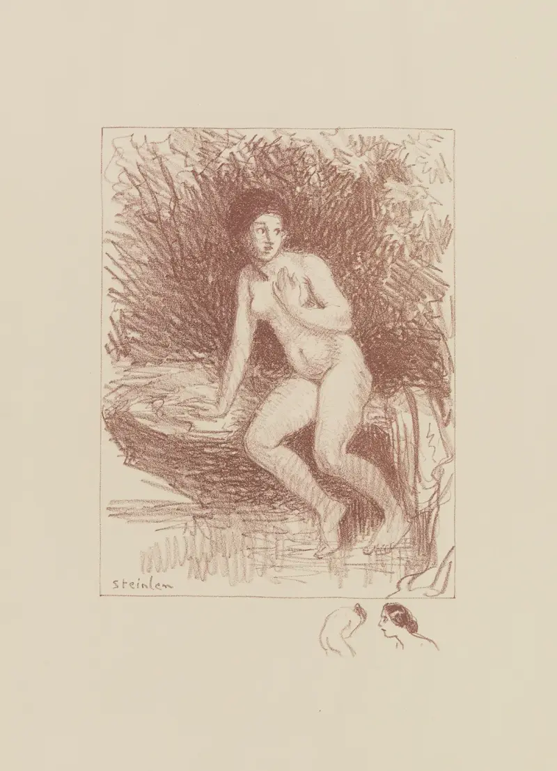 Badande kvinna av Théophile Alexandre Steinlen