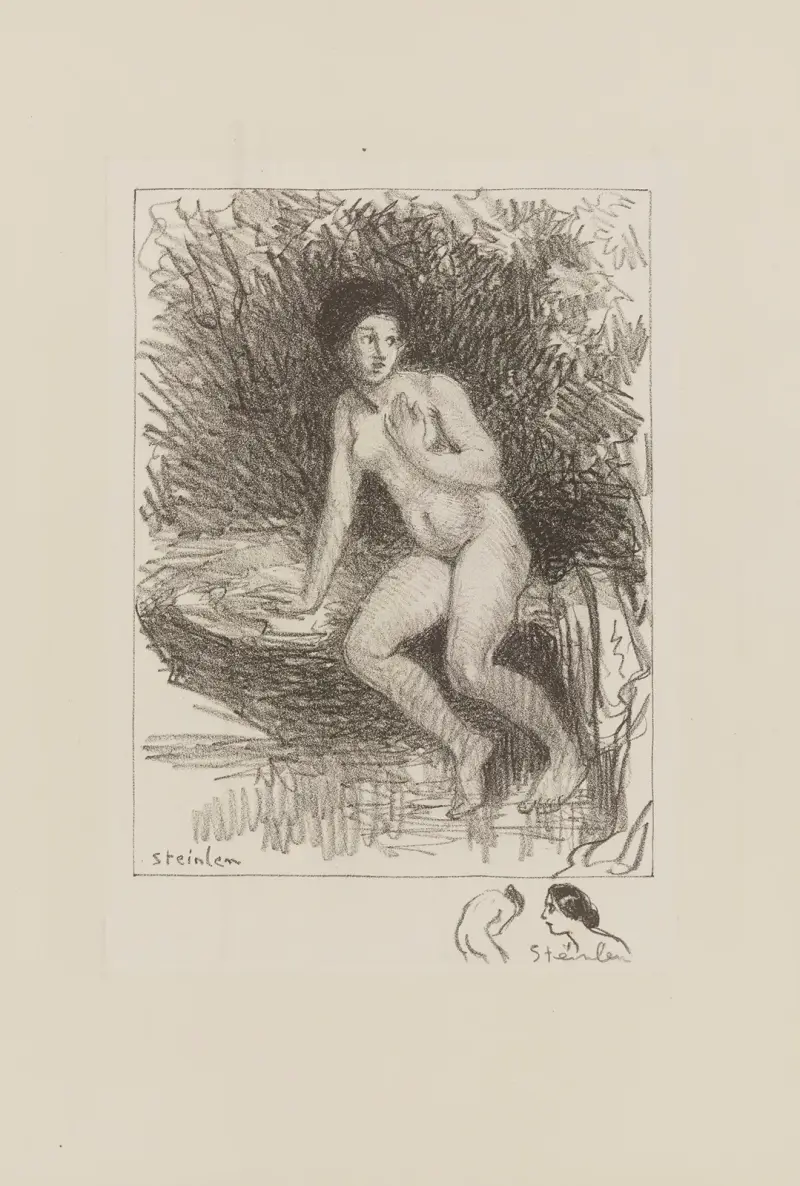 Badande kvinna av Théophile Alexandre Steinlen