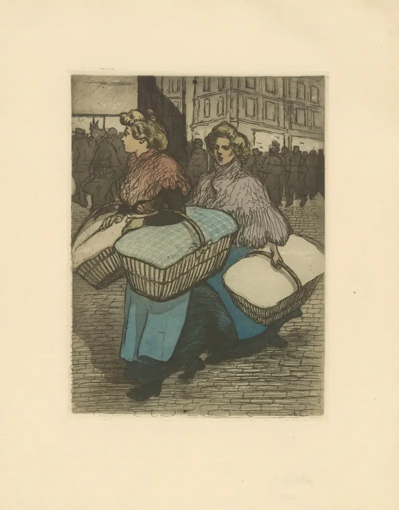Tvätterskor som bär hem arbetet av Théophile Alexandre Steinlen