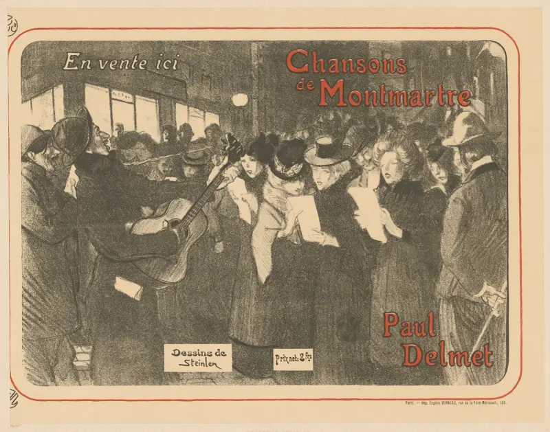 Chansons de Montmartre. Paul Delmet av Théophile Alexandre Steinlen
