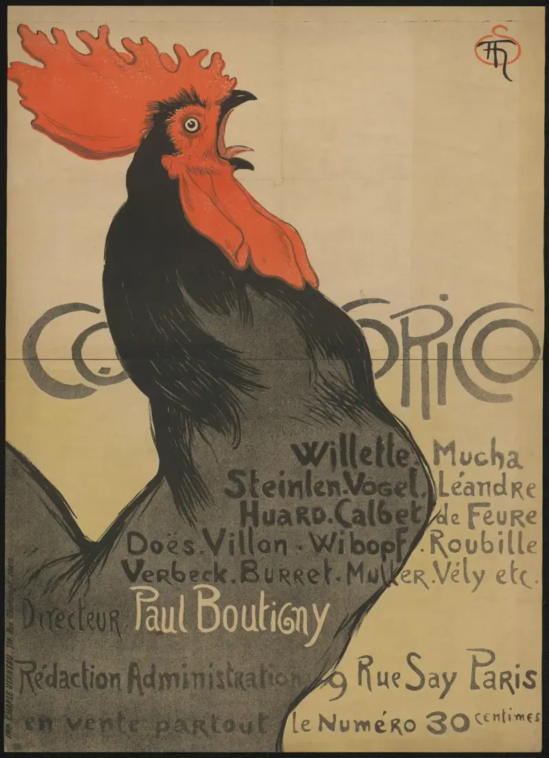 Cocorico (Zeitschrift-Werbung) av Théophile Alexandre Steinlen