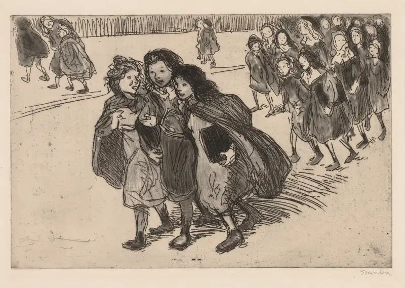På väg hem från skolan av Théophile Alexandre Steinlen