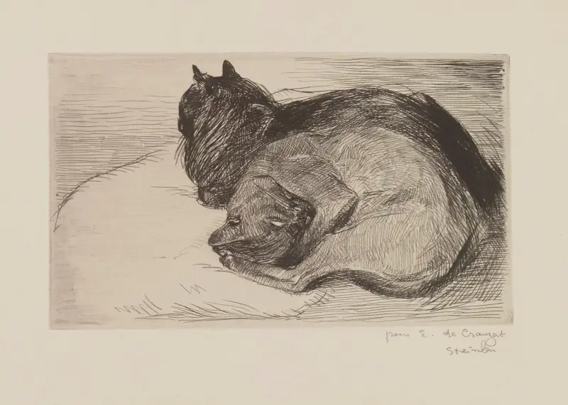 Två sovande katter av Théophile Alexandre Steinlen