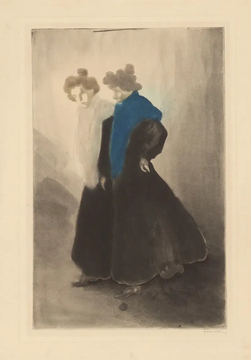 Två kvinnor av Théophile Alexandre Steinlen