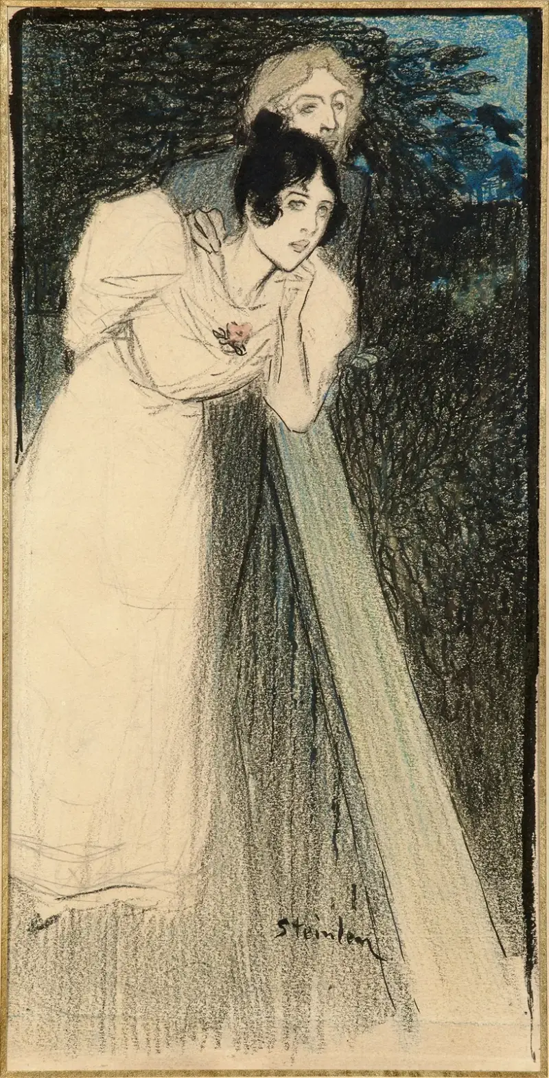 Två kvinnor i klänning av Théophile Alexandre Steinlen