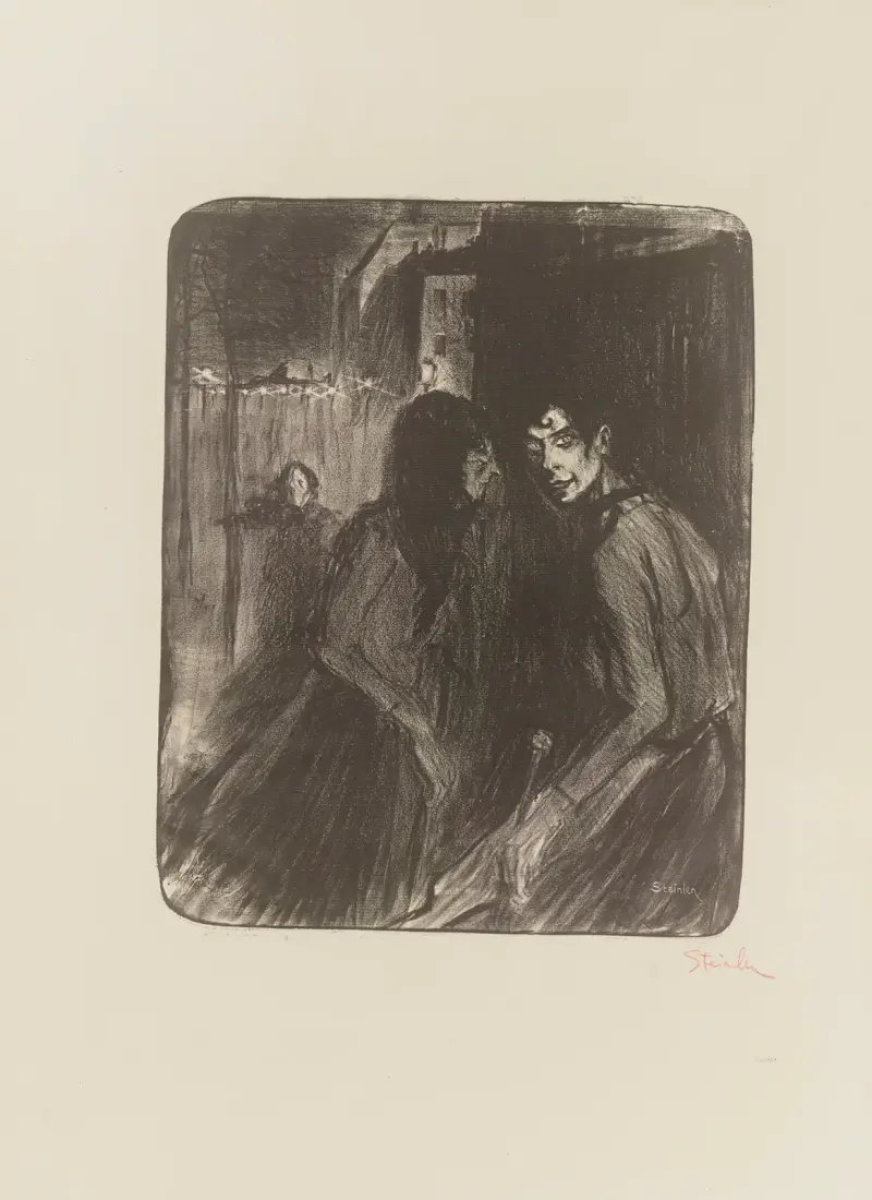 Flickbråk av Théophile Alexandre Steinlen