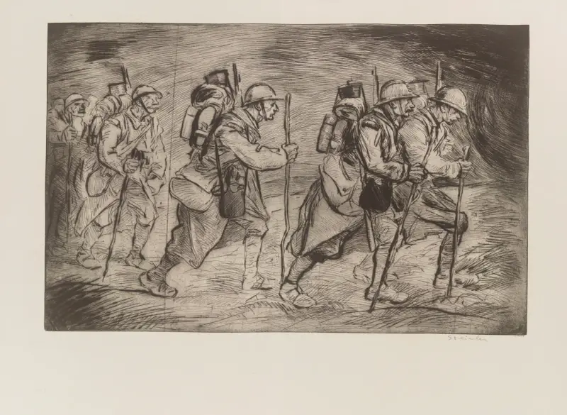 Marscherande trupp av Théophile Alexandre Steinlen