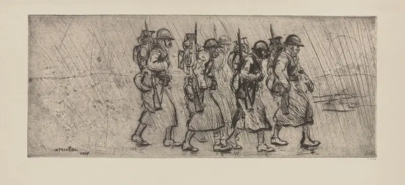 Trupp i regnet av Théophile Alexandre Steinlen