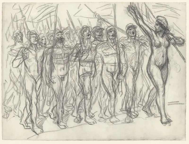 Studie för 1 maj av Théophile Alexandre Steinlen