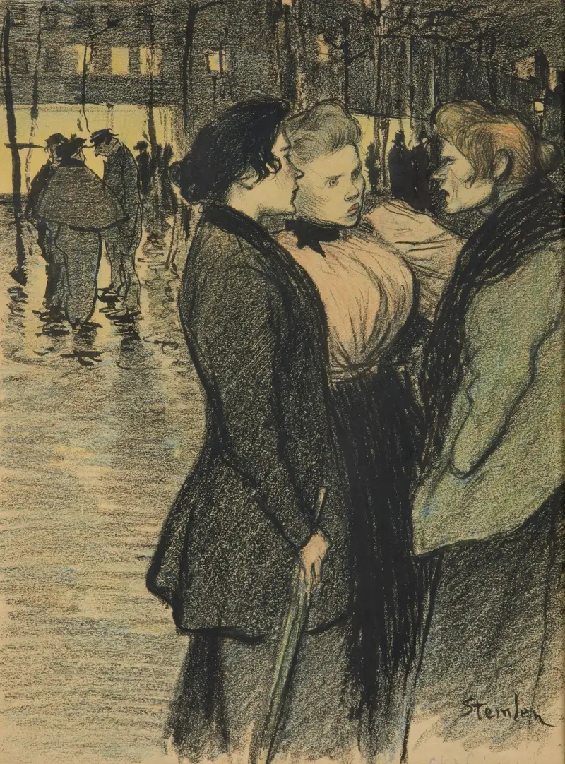 Kvinnor som samtalar på gatan av Théophile Alexandre Steinlen