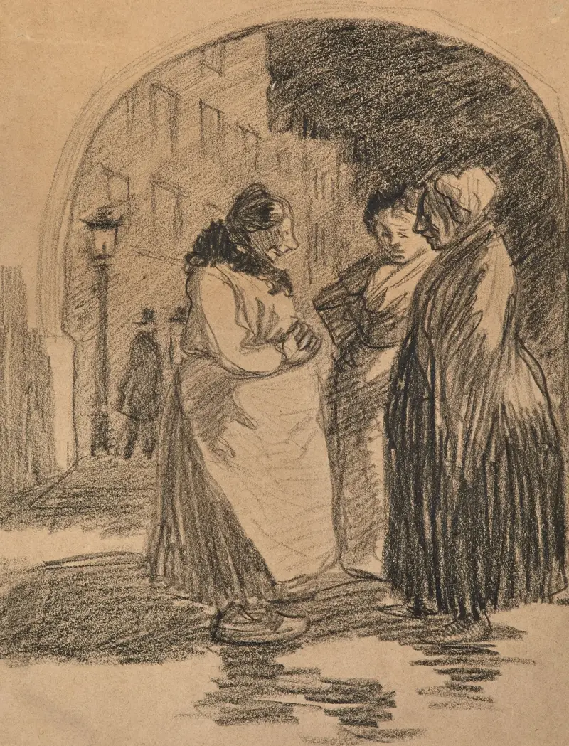 Kvinnor som samtalar av Théophile Alexandre Steinlen