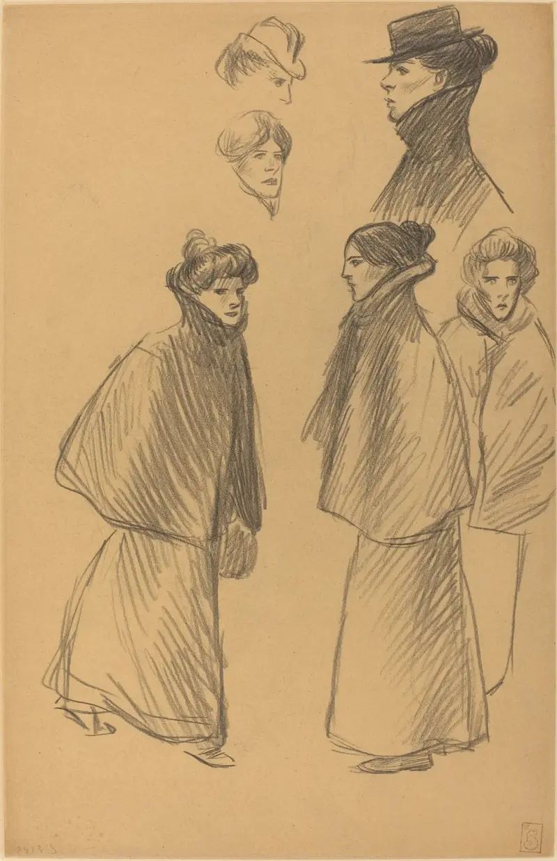 Figurenstudien (recto) von Théophile Alexandre Steinlen