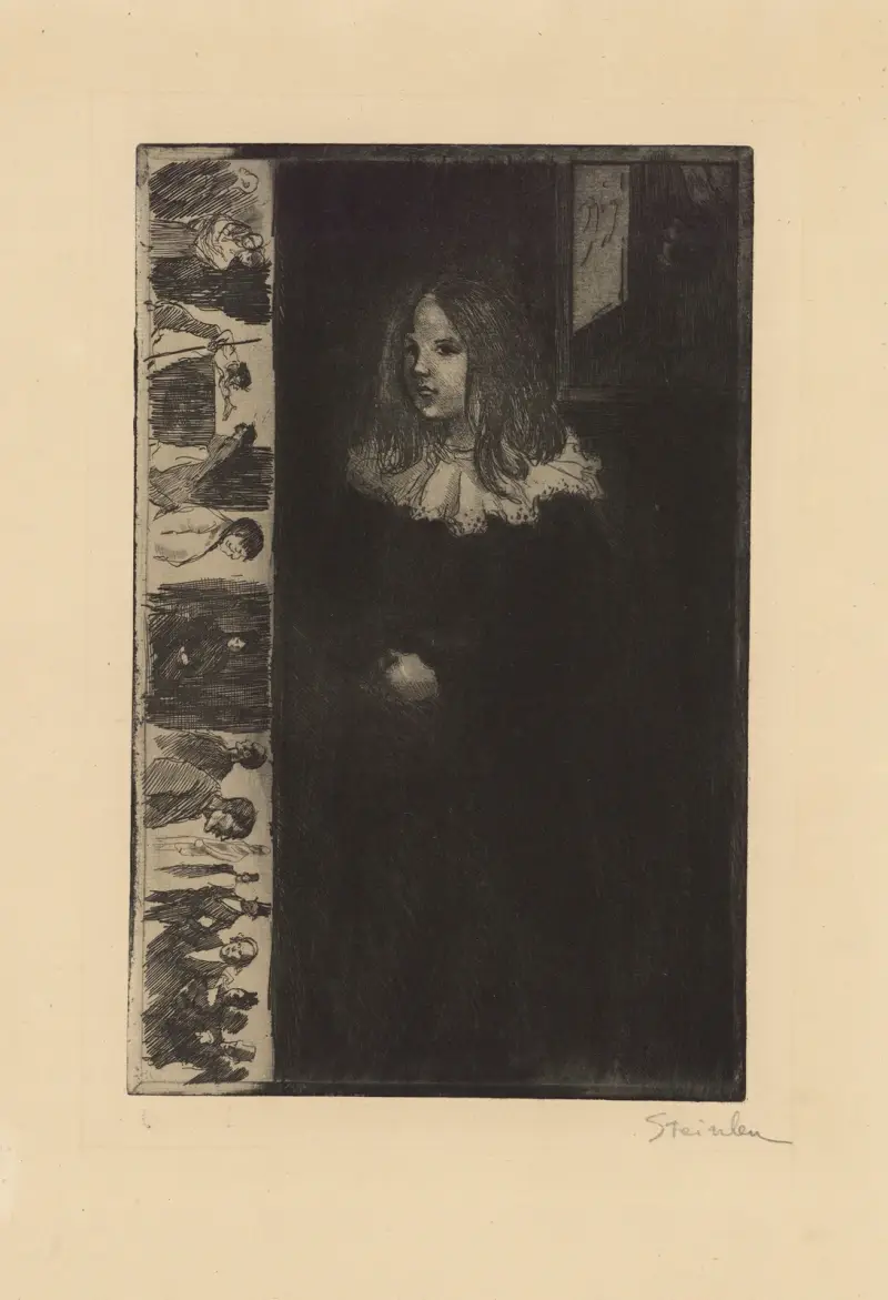 Flicka med vit krage av Théophile Alexandre Steinlen