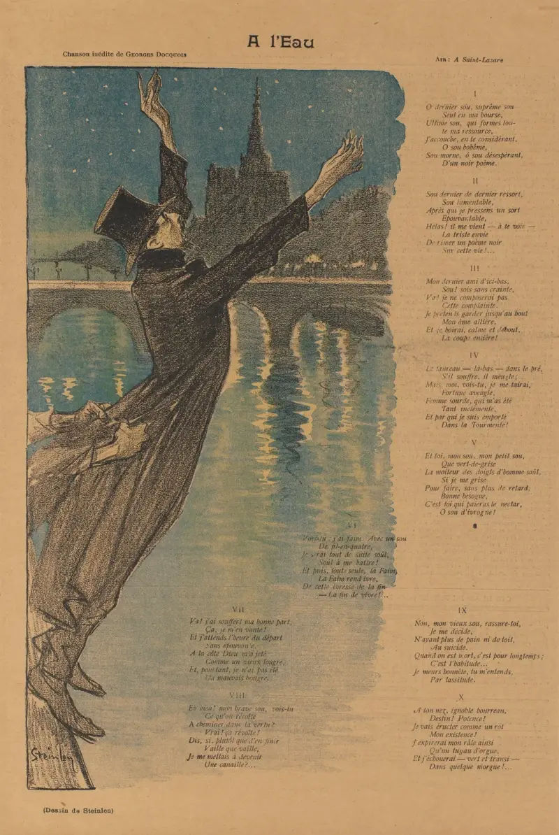 Gil Blas Illustré; At the Water’s Edge (A l’Eau) av Théophile Alexandre Steinlen